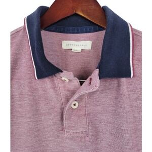 Aeropostale Mens Polo Shirt Short Sleeve Burgundy Trimmed Collar Casual‎ Top